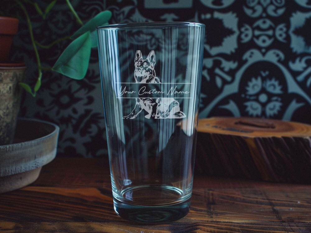 German Shepherd Pint Glass: Personalized Dog Lover Gift