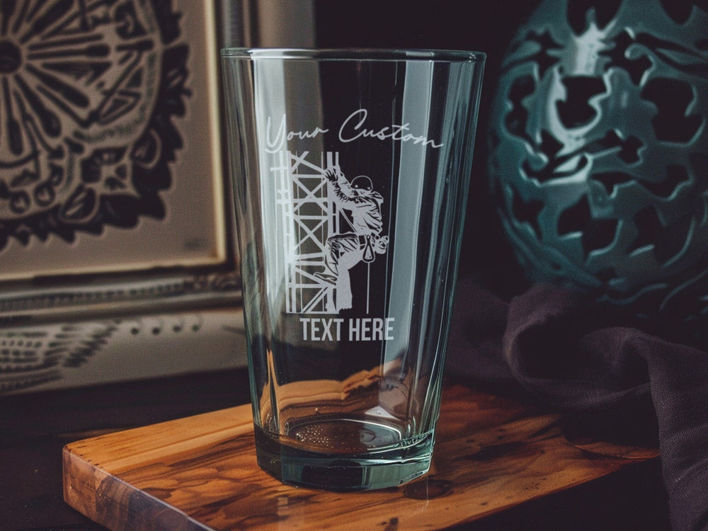 Tower Climber Pint Glass: Personalized Beer Lover Gift