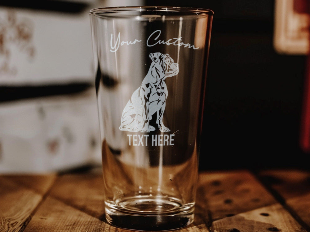 Personalized Cane Corso Pint Glass: Engraved Dog Lover Gift