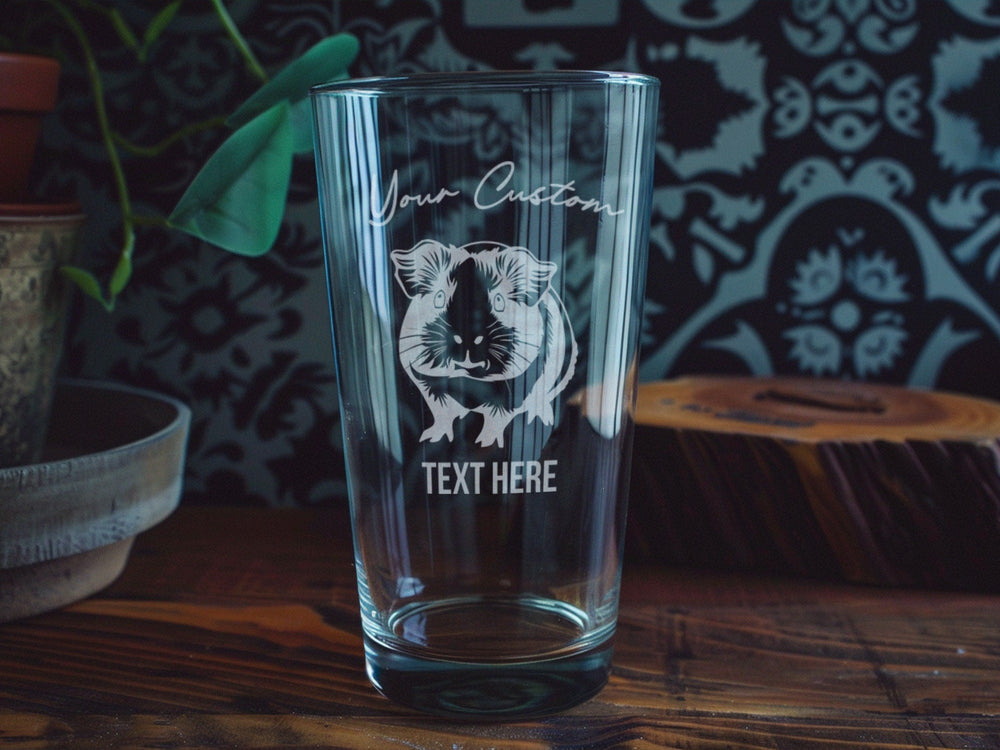Custom Guinea Pig Pint Glass: Engraved Pet Lover Gift