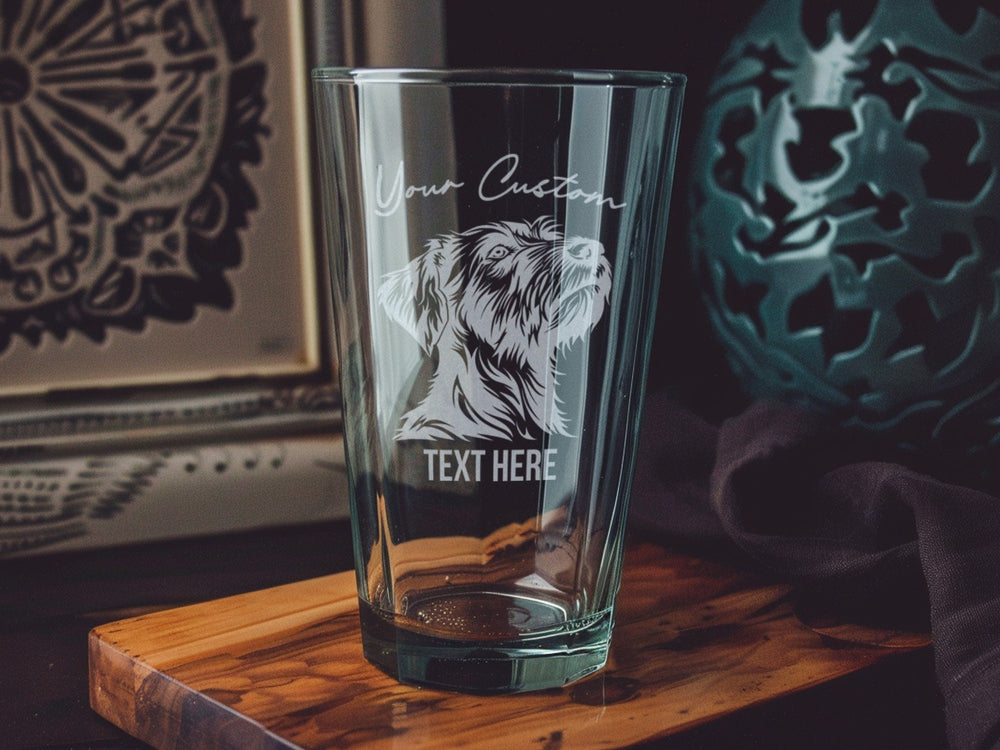 Wirehaired Pointing Griffon Pint Glass, Dog Lover Gift, Beer Enthusiast, Unique Barware, Collectible Glassware