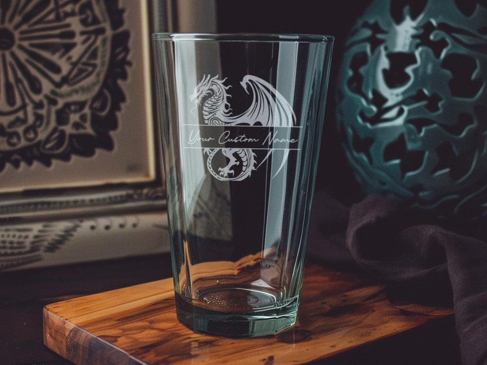 Chinese Dragon Pint Glass: Personalized Beer Glassware
