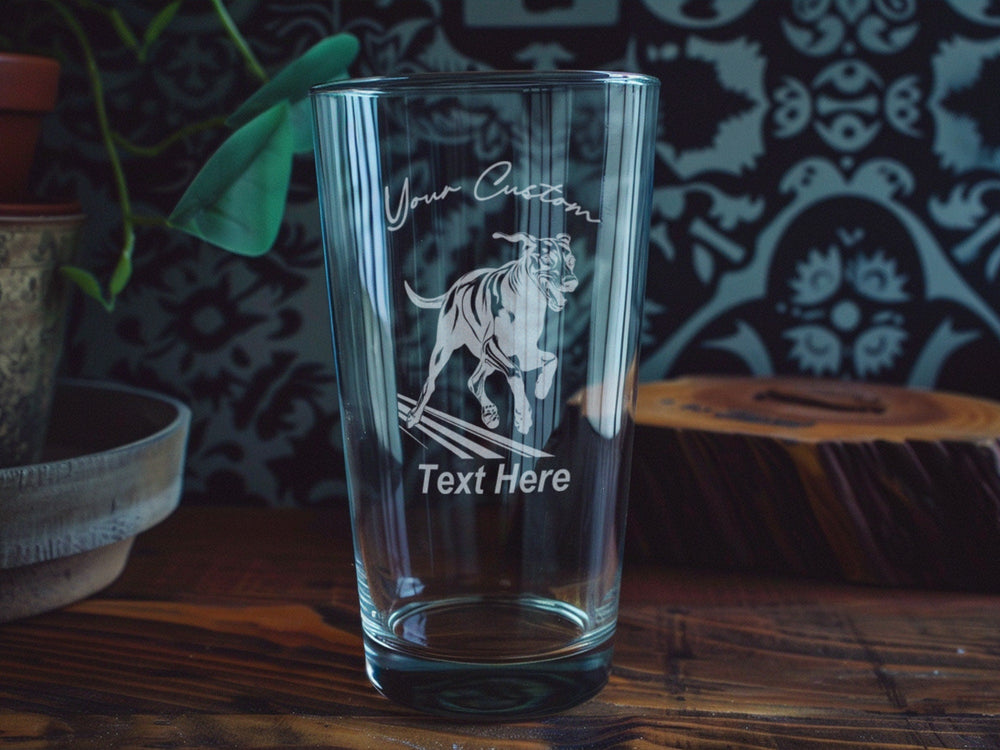 Greyhound Racing Pint Glass, Dog Lover Gift, Track Racing Decor, Home Bar Accessory