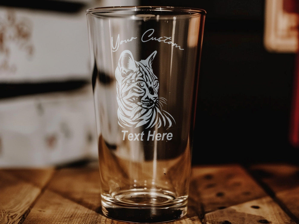 Bengal Cat Pint Glass: Personalized Laser-Engraved Gift