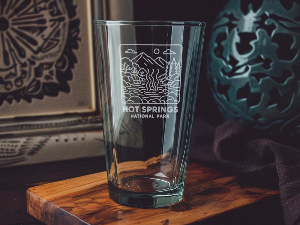 Hot Springs National Park Pint Glass – Scenic Arkansas Landmark Souvenir Beer Glass Gift