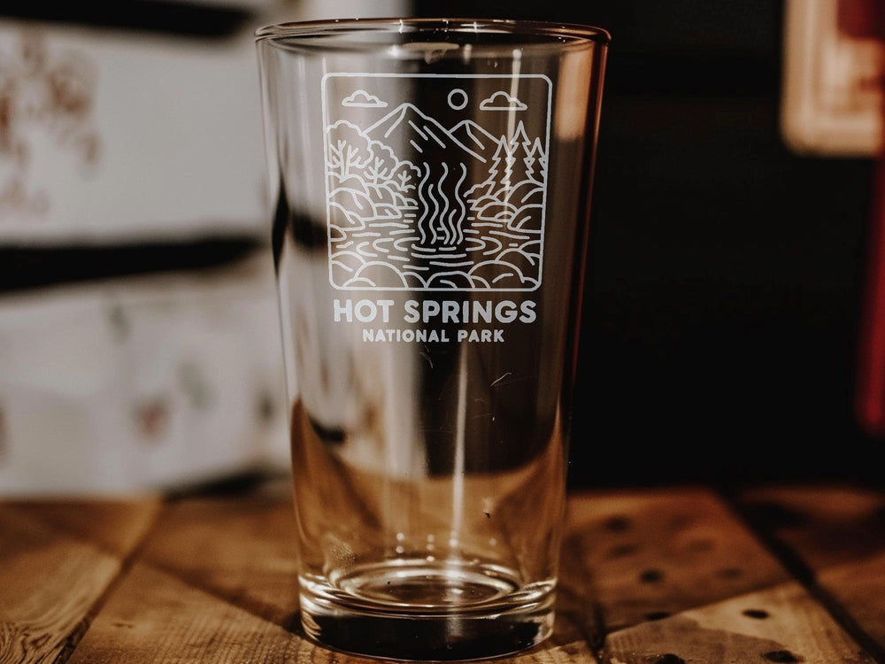Hot Springs National Park Pint Glass – Scenic Arkansas Landmark Souvenir Beer Glass Gift