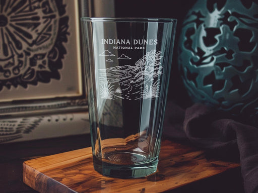 Indiana Dunes National Park Pint Glass: Lake Michigan Landscape
