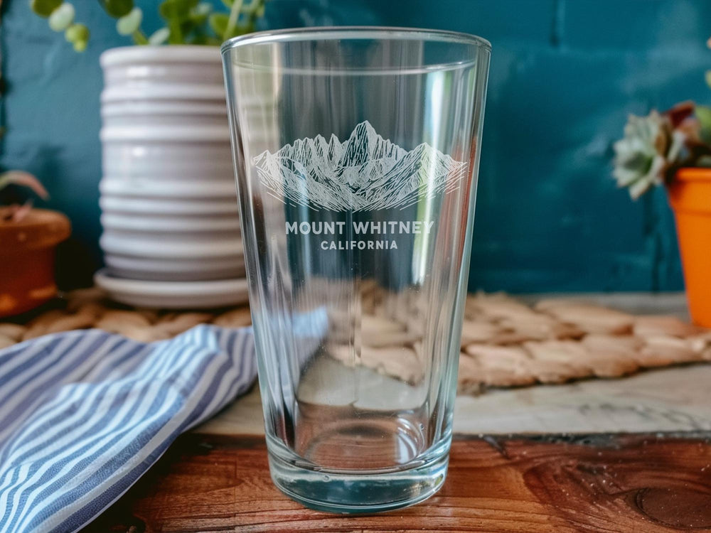 Mount Whitney Pint Glass: Sierra Nevada Hiking Gift