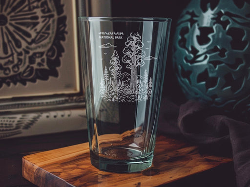 Sequoia National Park Pint Glass: Laser Engraved Souvenir