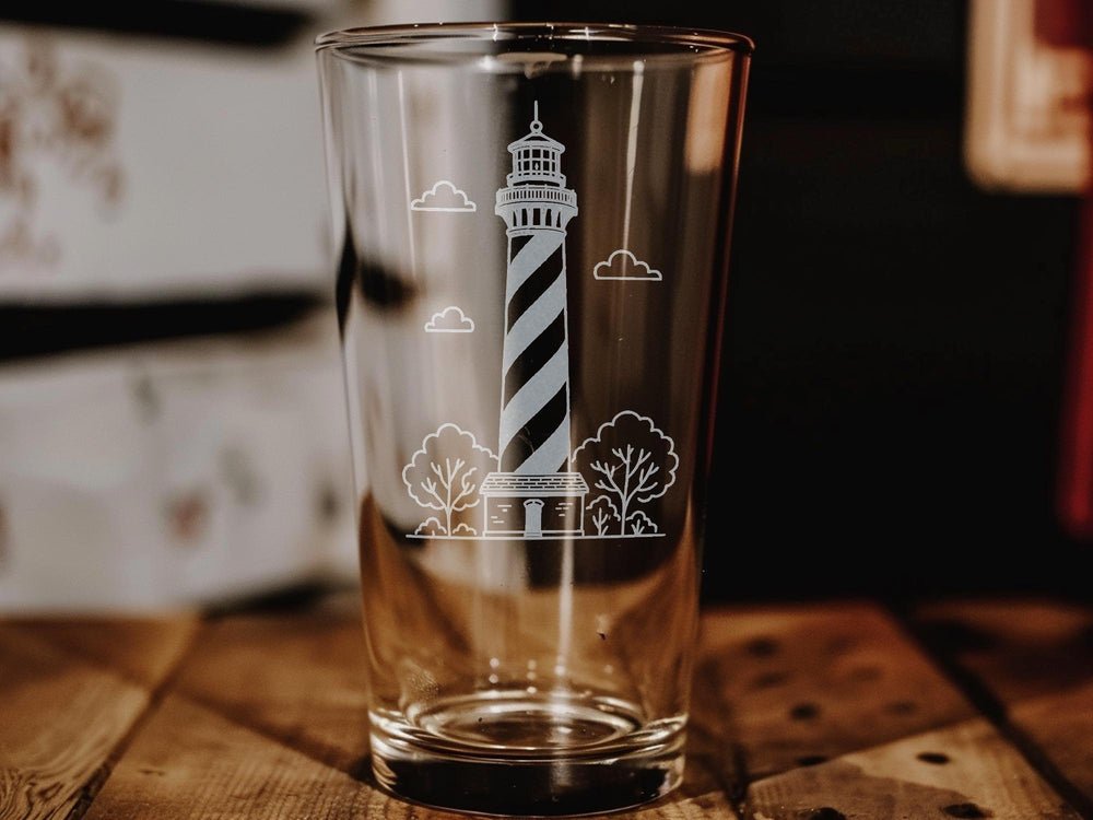 St. Augustine Lighthouse Pint Glass: Historic Florida Nautical Drinkware