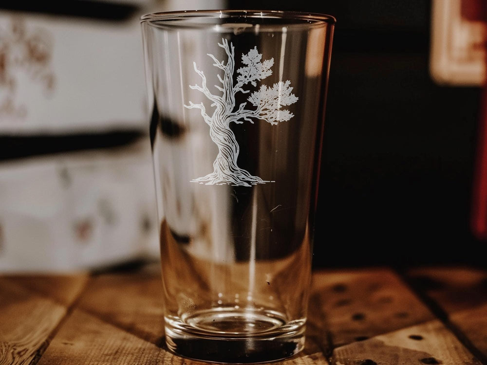 Bristlecone Pine Tree Pint Glass: Engraved Nature Lover Beer Glass