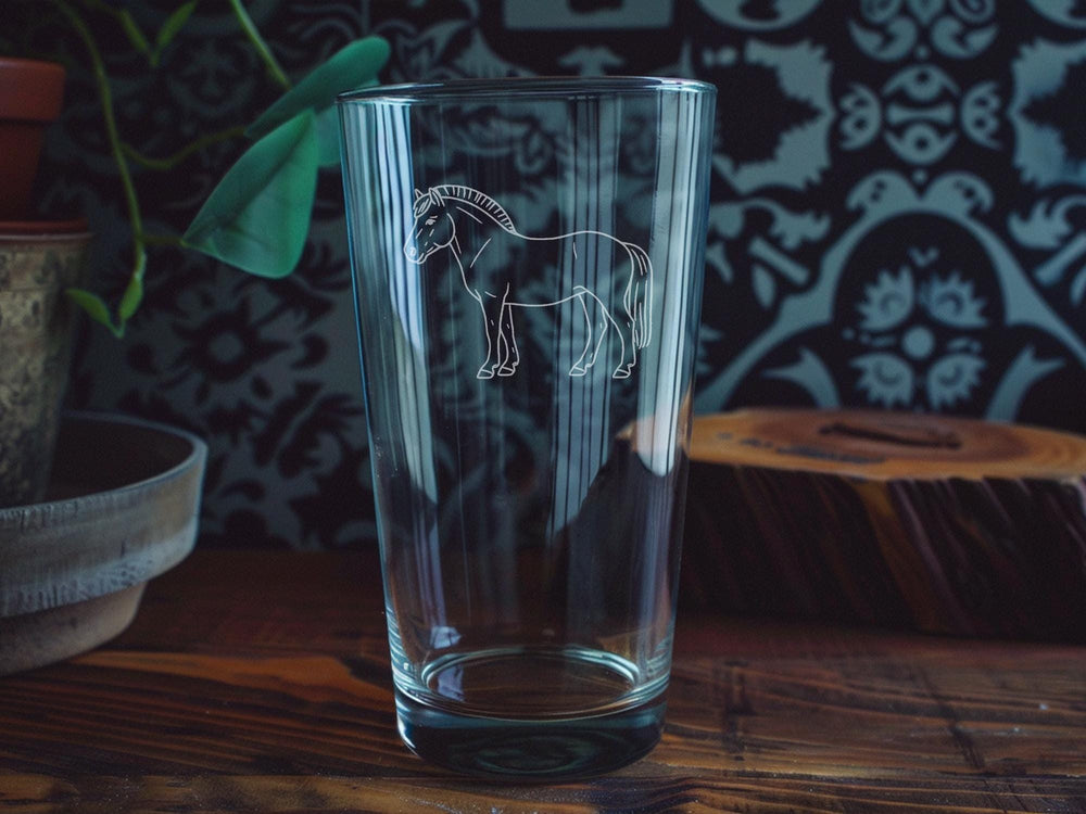 Fjord Horse Pint Glass: Scandinavian Equestrian Gift