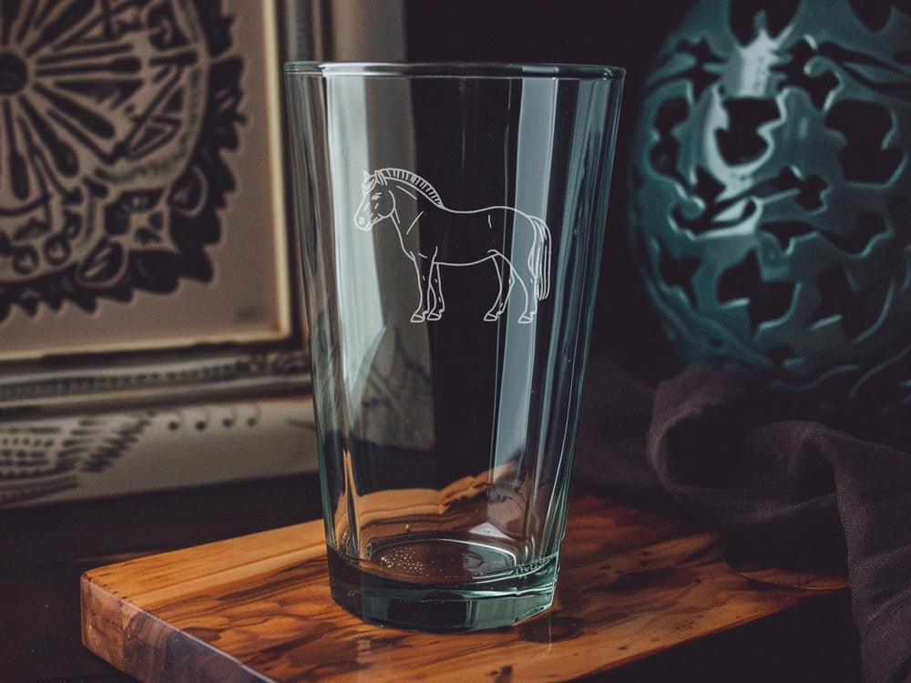 Fjord Horse Pint Glass: Scandinavian Equestrian Gift