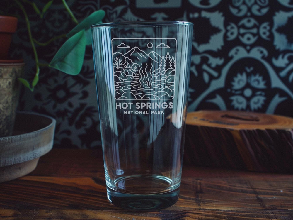 Hot Springs National Park Pint Glass – Scenic Arkansas Landmark Souvenir Beer Glass Gift