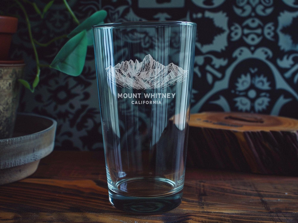 Mount Whitney Pint Glass: Sierra Nevada Hiking Gift