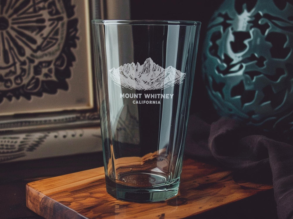 Mount Whitney Pint Glass: Sierra Nevada Hiking Gift