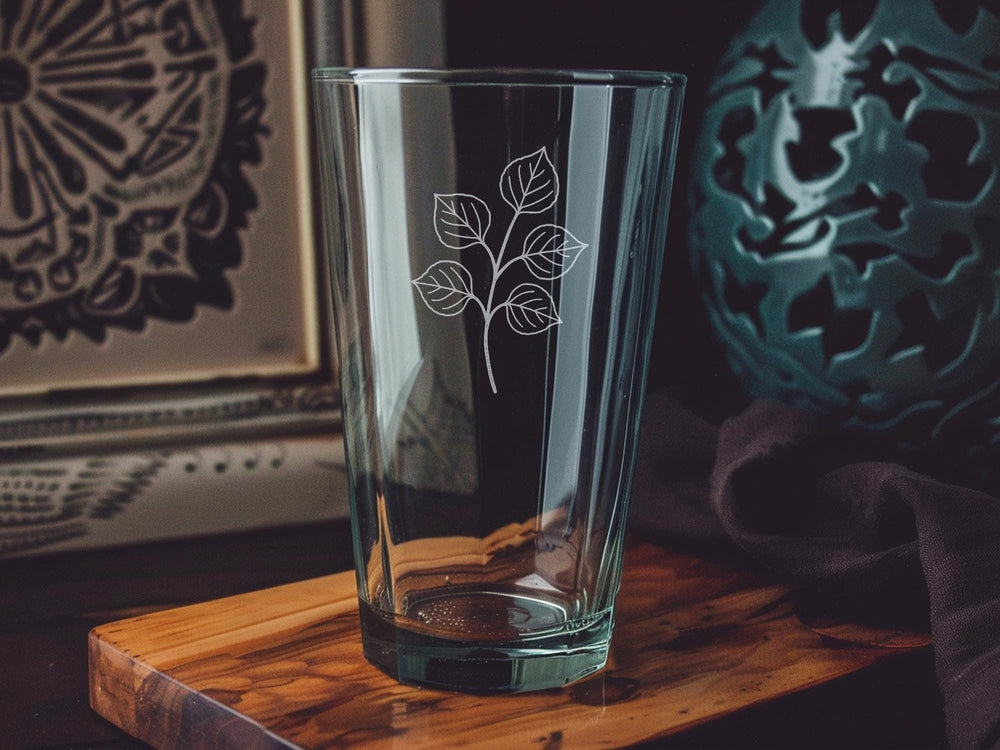 Aspen Tree Pint Glass: Laser Engraved Nature Design - Forest Lover Gift