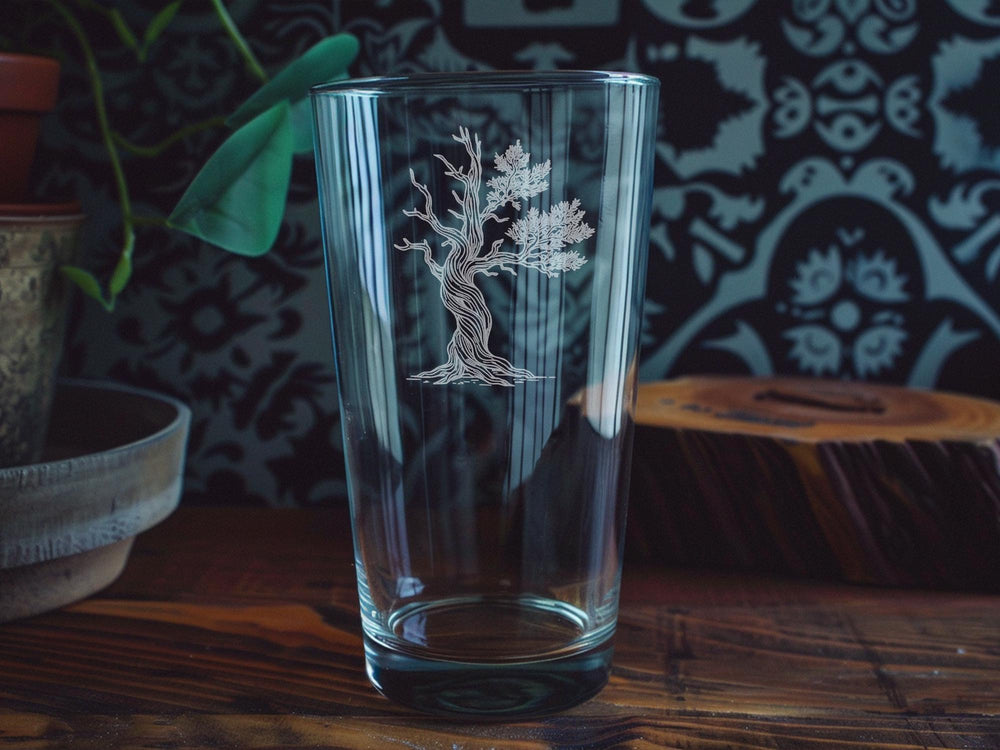 Bristlecone Pine Tree Pint Glass: Engraved Nature Lover Beer Glass