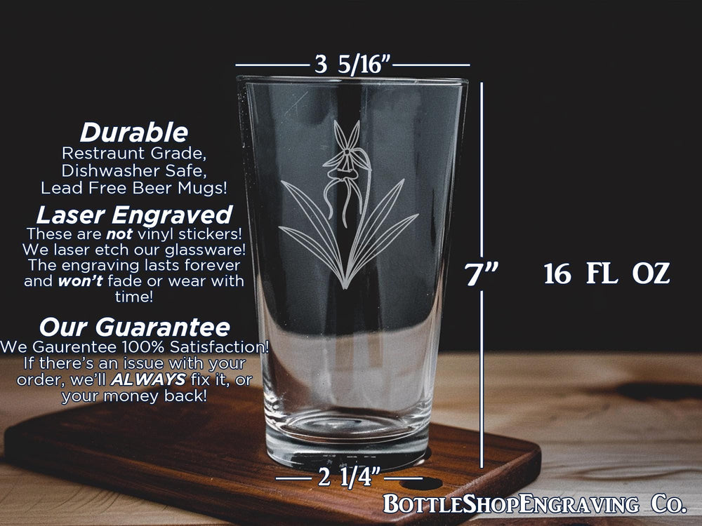 Ghost Orchid Pint Glass: Elegant Floral Beer Glassware
