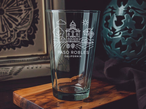 Paso Robles California Pint Glass – Central Coast Wine Country Landmark Souvenir Beer Glass Gift