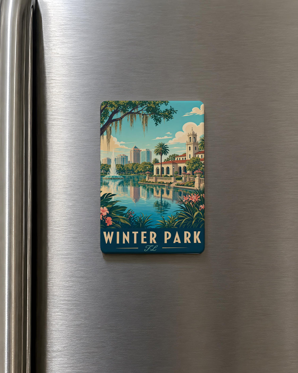Winter Park FL Fridge Magnet, Winter Park Florida Souvenir Magnet, Travel Gift, City Landmark Keepsake Magnet