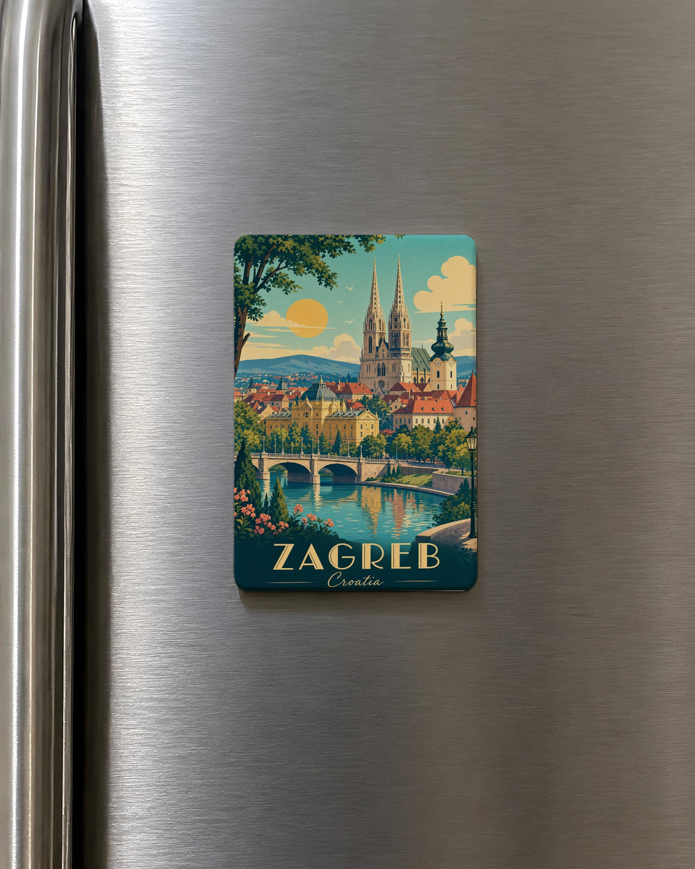 Zagreb Croatia Fridge Magnet, Zagreb City Souvenir Magnet, Croatia Travel Gift, Zagreb Landmark Keepsake Magnet