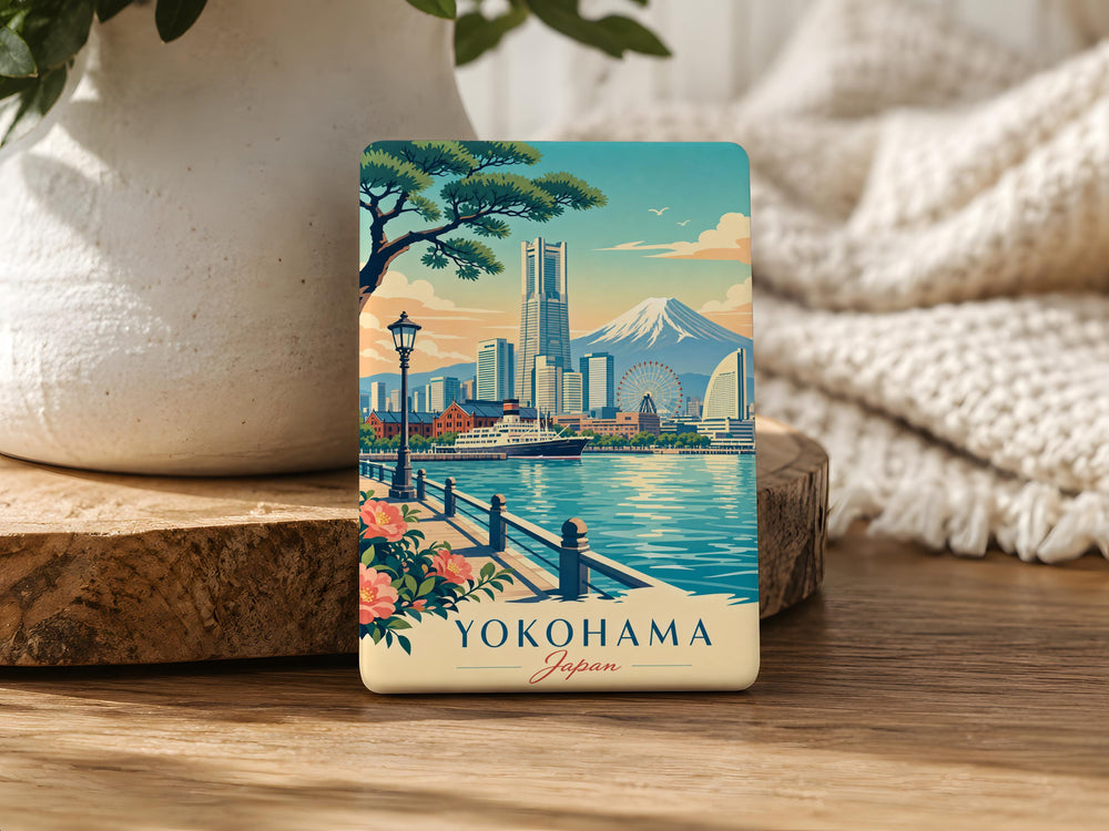 Yokohama Japan Fridge Magnet, Yokohama Landmark Souvenir Magnet, Japan Travel Gift, Yokohama City Keepsake Magnet