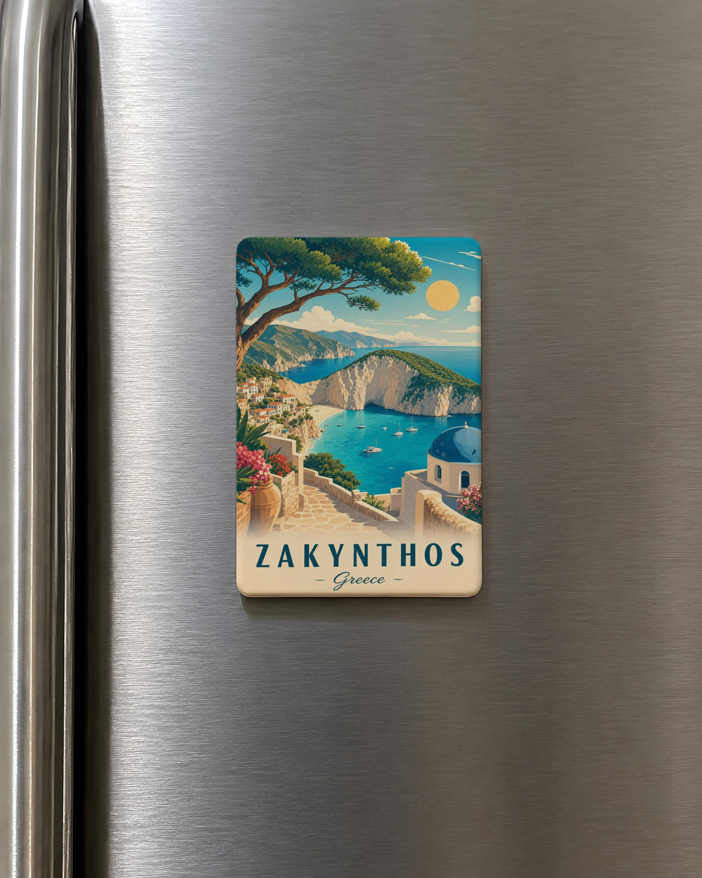 Zakynthos Greece Fridge Magnet, Zakynthos Island Souvenir Magnet, Zante Travel Gift, Greek Island Vacation Keepsake Magnet