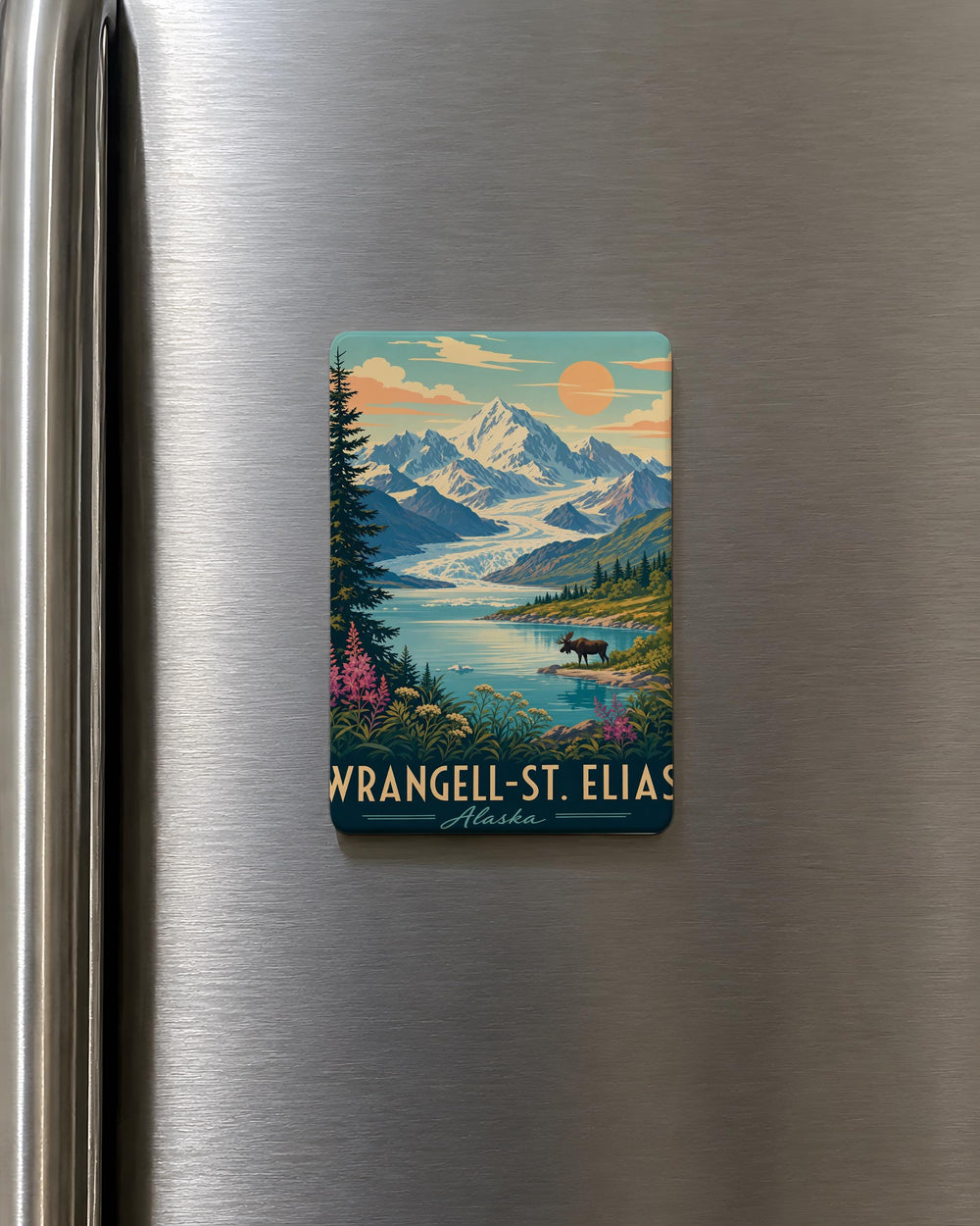 Wrangell-St. Elias National Park Fridge Magnet, Alaska Wilderness Souvenir, Mountain Glacier Landscape Travel Gift
