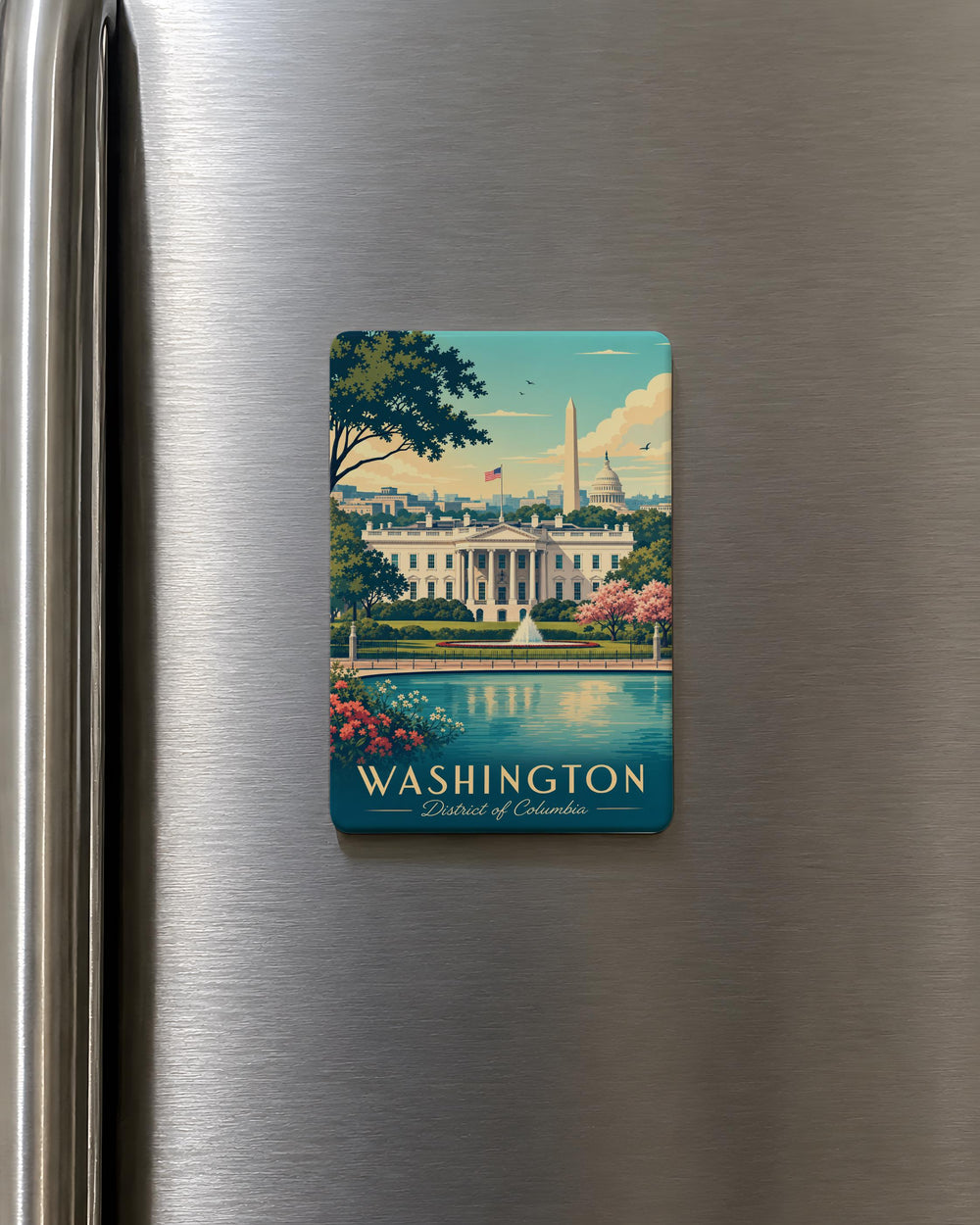 White House Fridge Magnet, Washington DC Landmark Souvenir Magnet, US Presidential Residence Travel Gift Magnet