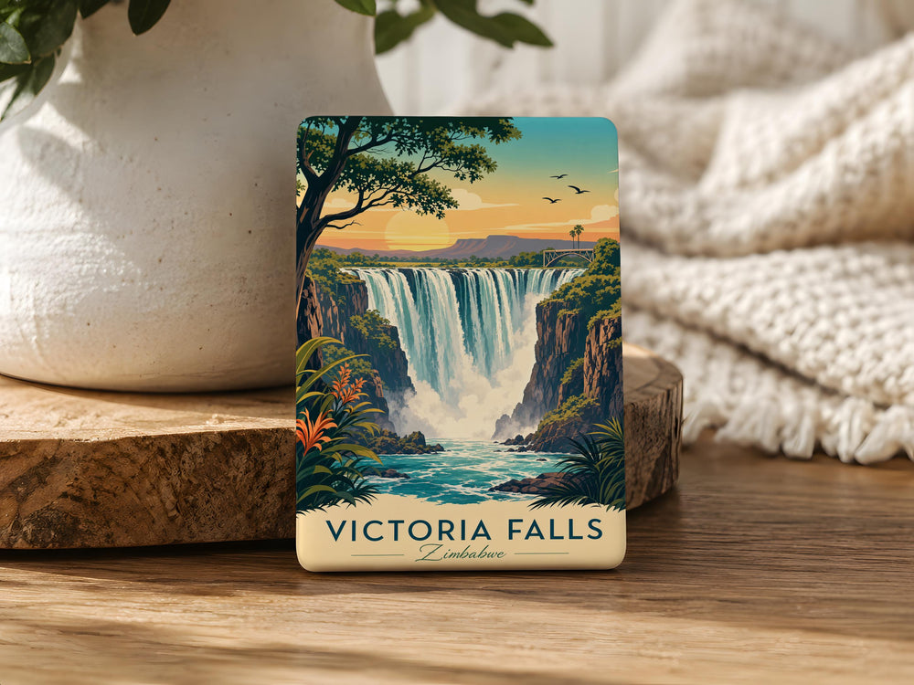 Victoria Falls Fridge Magnet, Zimbabwe Zambia Waterfall Souvenir, Zambezi River Landmark Travel Keepsake Magnet