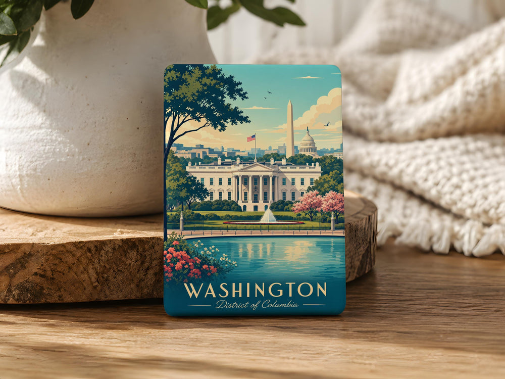White House Fridge Magnet, Washington DC Landmark Souvenir Magnet, US Presidential Residence Travel Gift Magnet