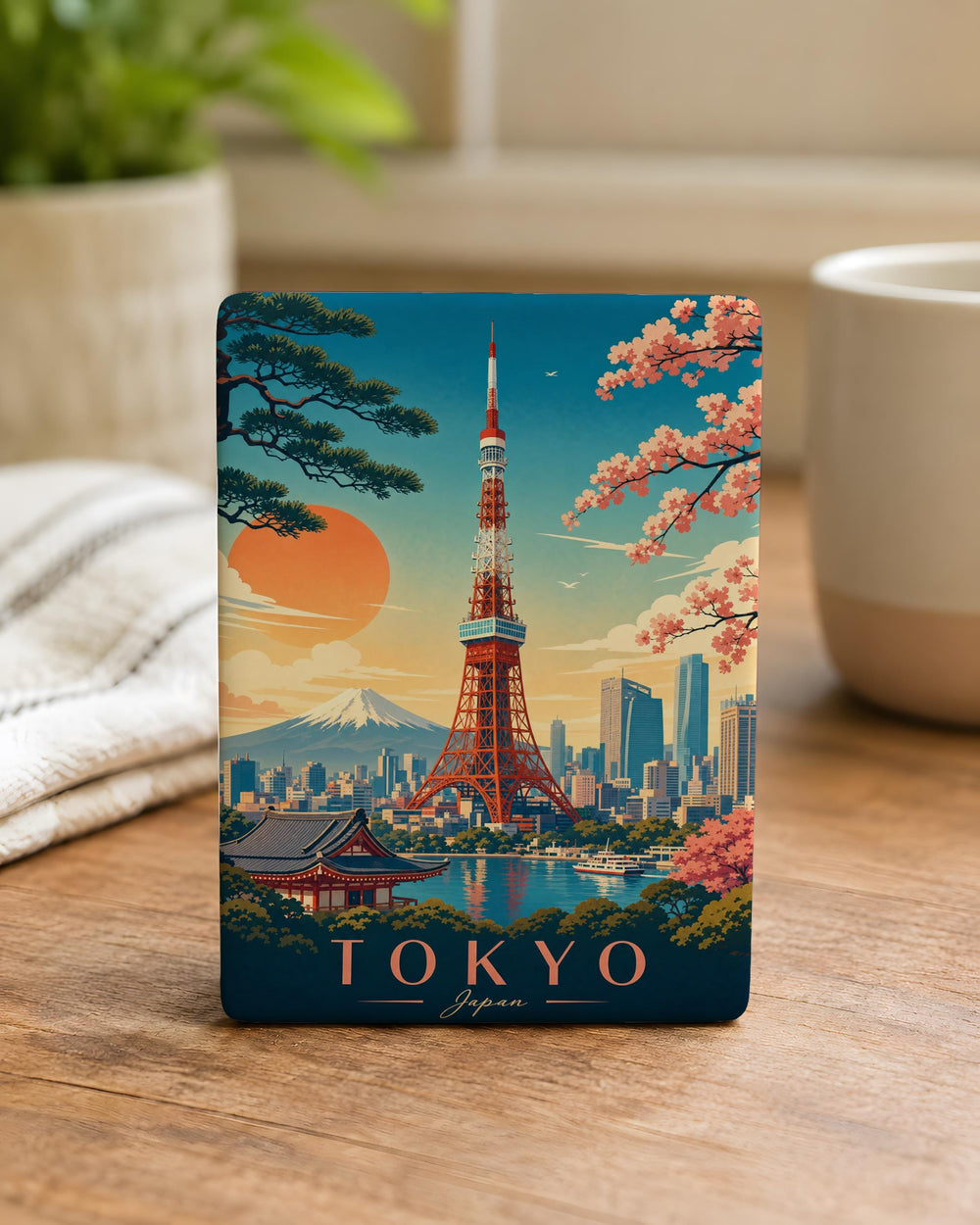 Tokyo Tower Fridge Magnet, Japan Landmark Souvenir Magnet, Tokyo Travel Gift, Japanese City Skyline Magnet, Japan Trip Keepsake