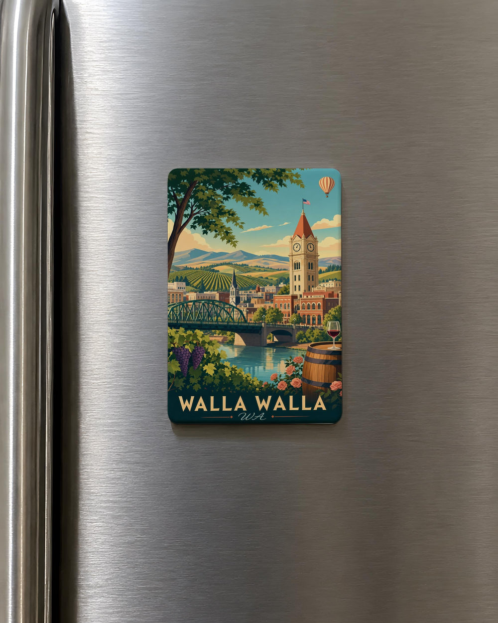 Walla Walla WA Fridge Magnet, Walla Walla Washington Souvenir Magnet, City Name Travel Gift, Refrigerator Magnet