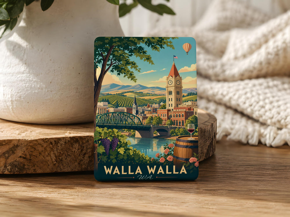 Walla Walla WA Fridge Magnet, Walla Walla Washington Souvenir Magnet, City Name Travel Gift, Refrigerator Magnet