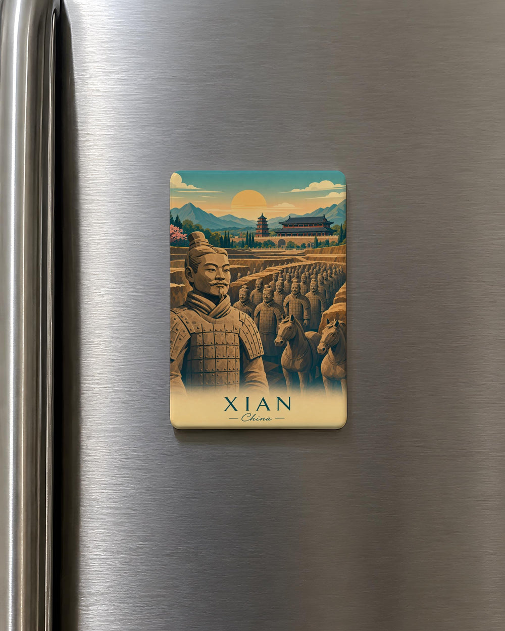 Terracotta Army Fridge Magnet, Ancient Chinese Warrior Statue Souvenir Magnet, Qin Dynasty Soldier Magnet Gift