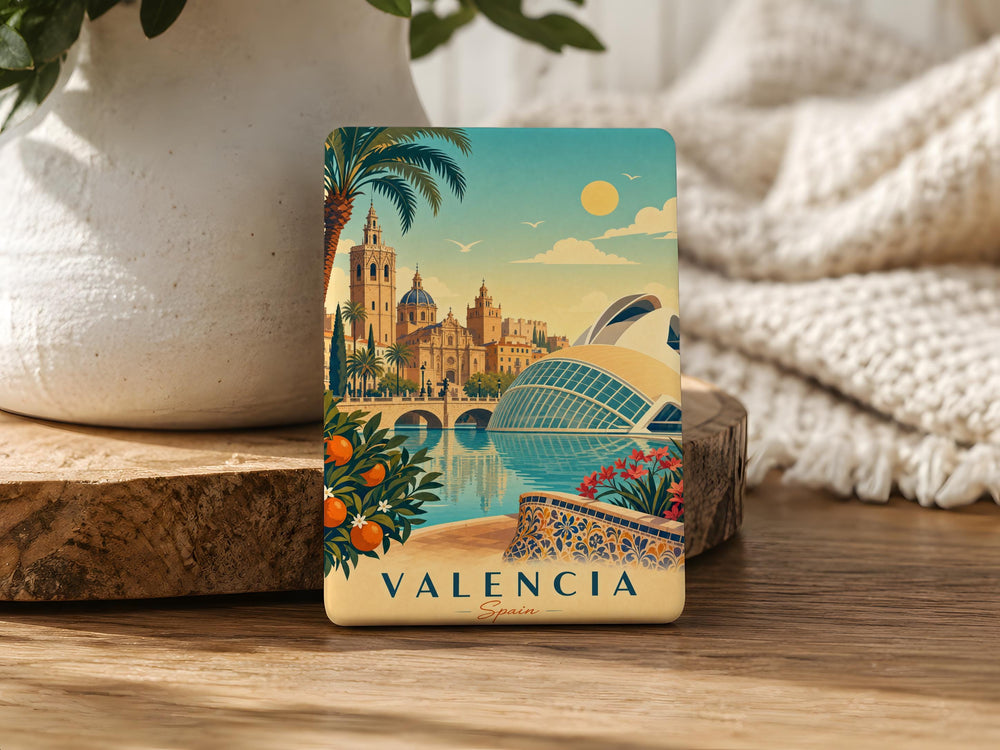 Valencia Spain Fridge Magnet, Valencia Souvenir Magnet, Spain Travel Gift, Valencia Landmark Magnet, Refrigerator Magnet