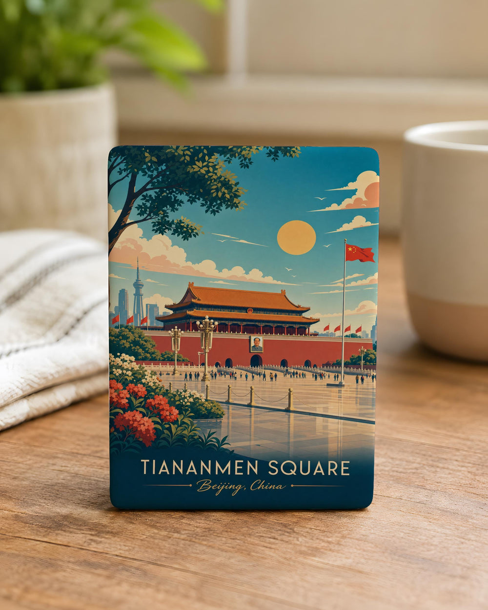 Tiananmen Square Fridge Magnet, Beijing Landmark Souvenir Magnet, China Travel Gift, Historic City Square Magnet