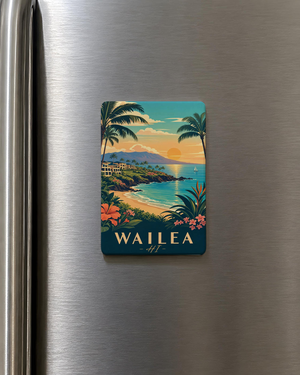 Wailea Hawaii Fridge Magnet, Wailea HI Souvenir Magnet, Maui Hawaii Travel Gift, Island Vacation Keepsake Magnet