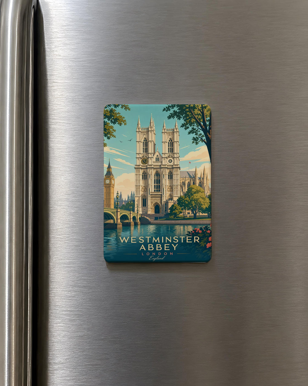 Westminster Abbey Fridge Magnet, London England Landmark Souvenir Magnet, Gothic Cathedral Travel Keepsake Gift