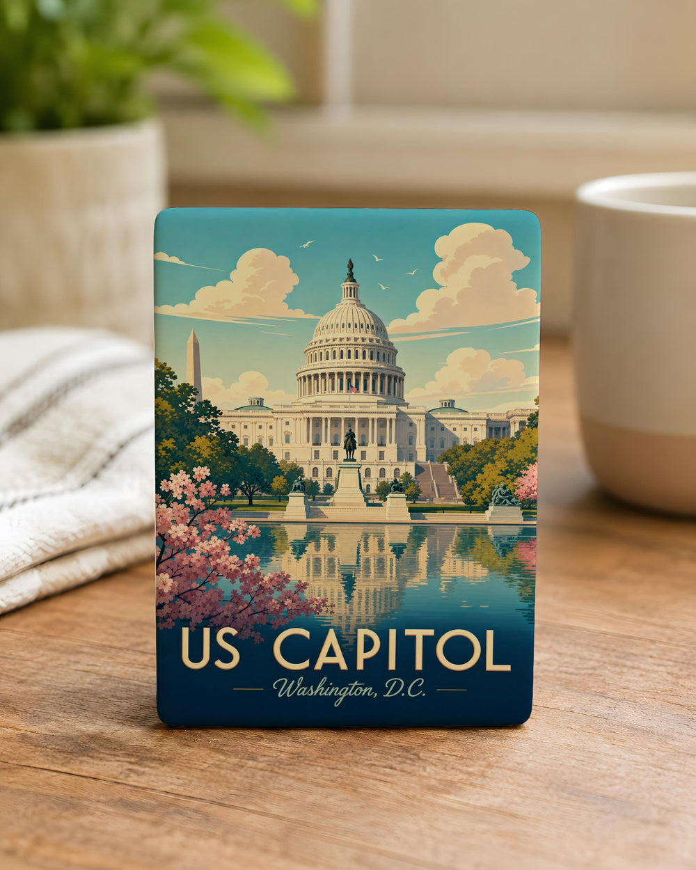US Capitol Building Fridge Magnet, Washington DC Landmark Souvenir Magnet, United States Capitol Dome Refrigerator Magnet