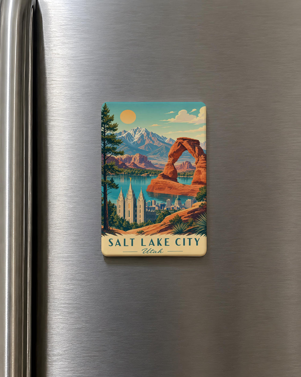 Utah Fridge Magnet, Utah State Souvenir Magnet, Utah Travel Gift, Utah Landmark Keepsake Magnet, Utah Vacation Memento Magnet