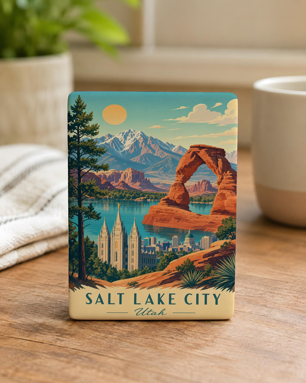 Utah Fridge Magnet, Utah State Souvenir Magnet, Utah Travel Gift, Utah Landmark Keepsake Magnet, Utah Vacation Memento Magnet