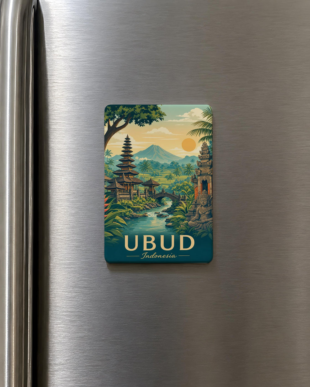 Ubud Indonesia Fridge Magnet, Bali Travel Souvenir, Ubud Landmark Keepsake, Indonesia Vacation Gift, Bali Refrigerator Magnet