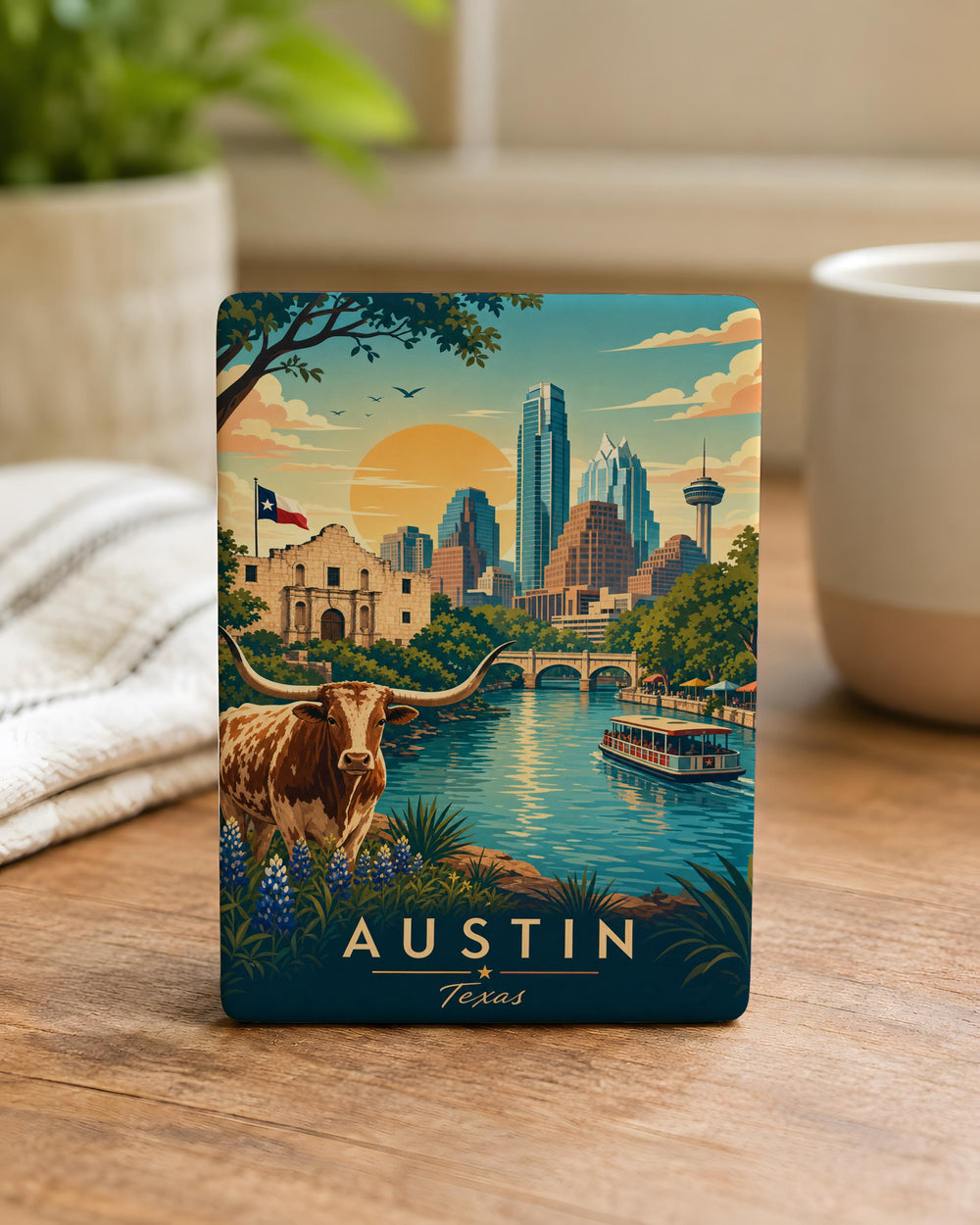 Texas Fridge Magnet, Texas State Souvenir Magnet, Lone Star State Travel Keepsake, Texas Gift, USA State Magnet