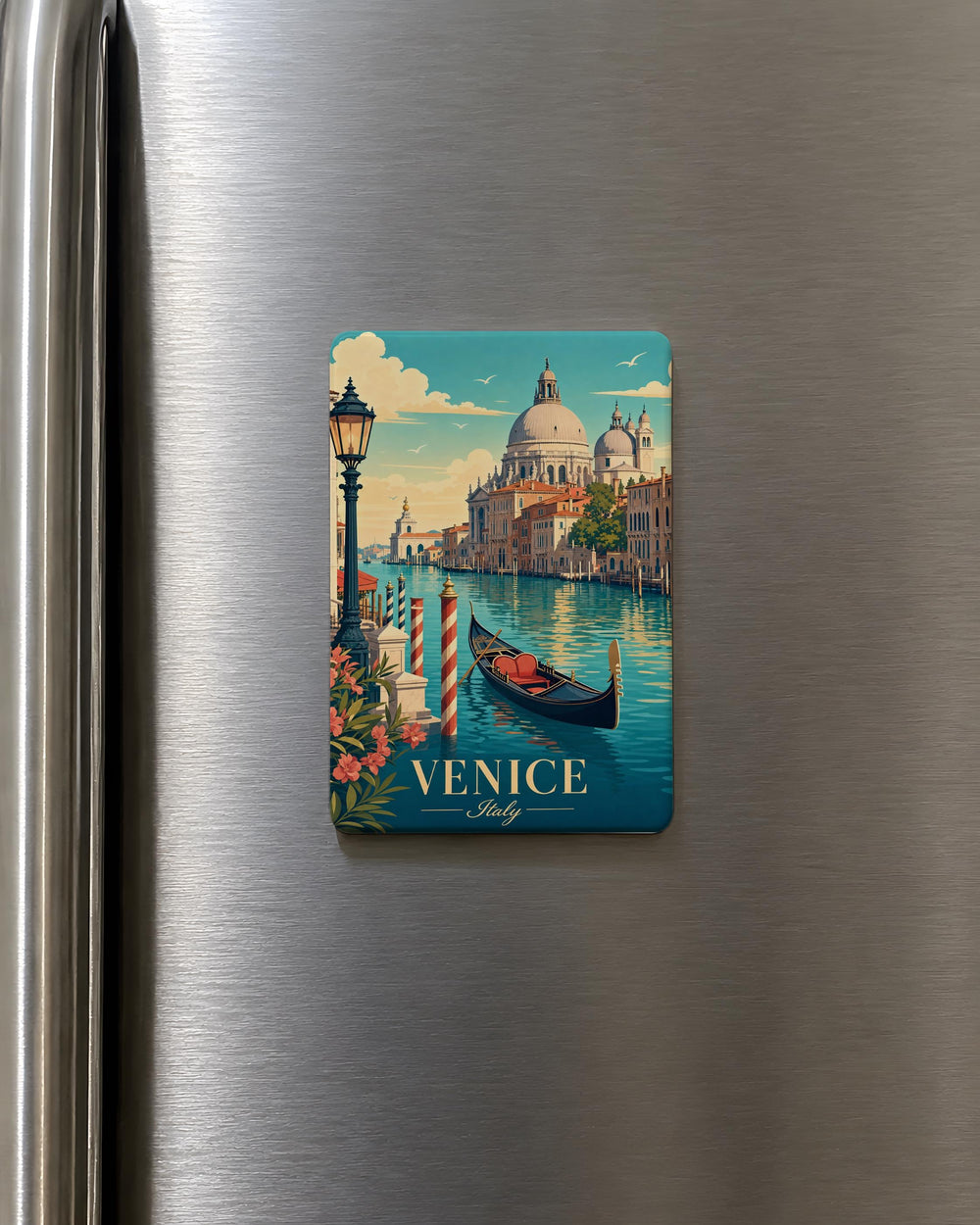 Venice Italy Fridge Magnet, Venice Canal Gondola Souvenir Magnet, Italian Travel Landmark Refrigerator Magnet