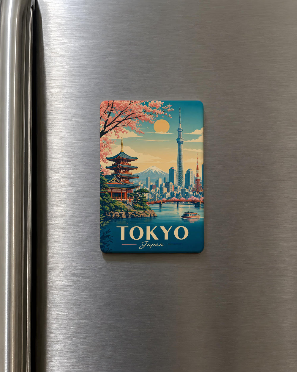 Tokyo Japan Fridge Magnet, Tokyo City Souvenir Magnet, Japan Travel Gift, Tokyo Landmark Refrigerator Magnet, Japan Keepsake