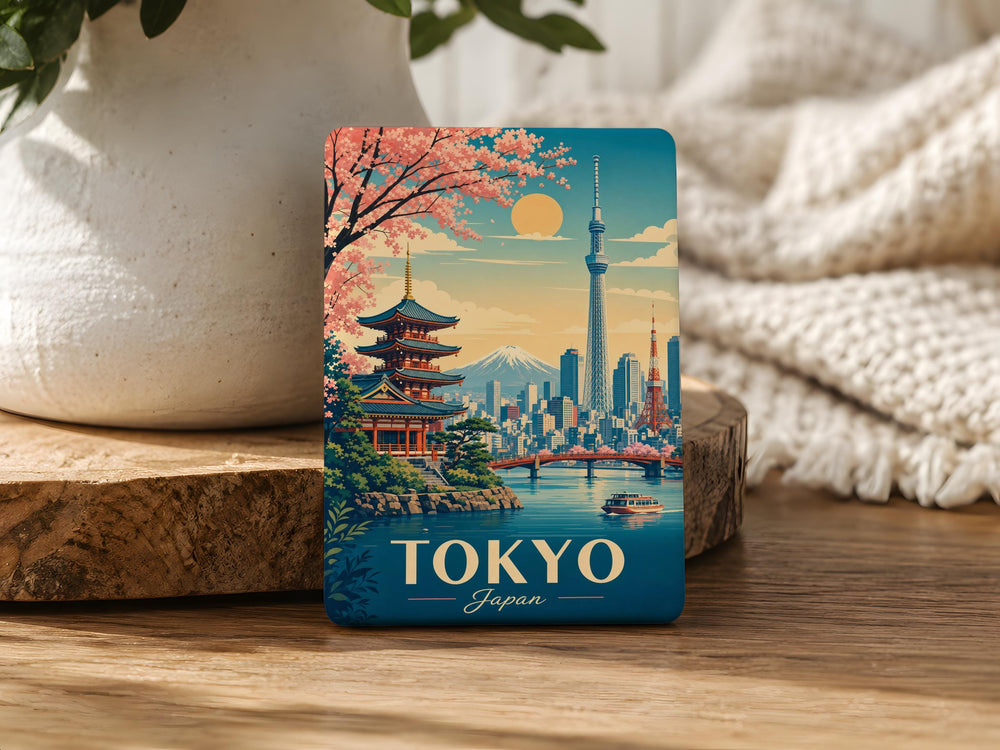Tokyo Japan Fridge Magnet, Tokyo City Souvenir Magnet, Japan Travel Gift, Tokyo Landmark Refrigerator Magnet, Japan Keepsake