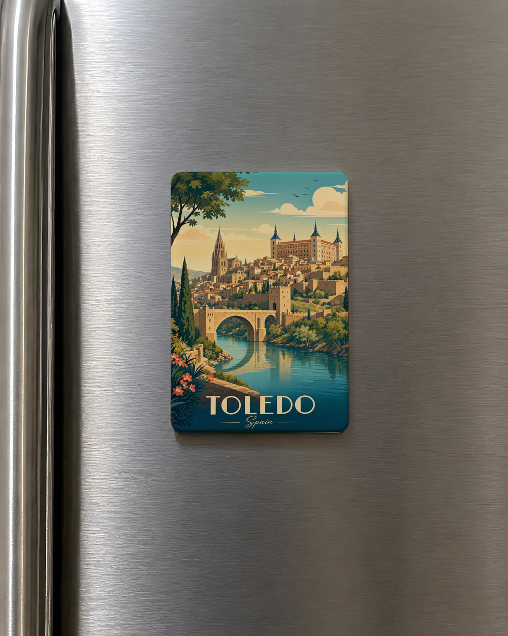 Toledo Spain Fridge Magnet, Toledo City Souvenir Magnet, Spain Travel Gift, Historic Toledo Landmark Magnet