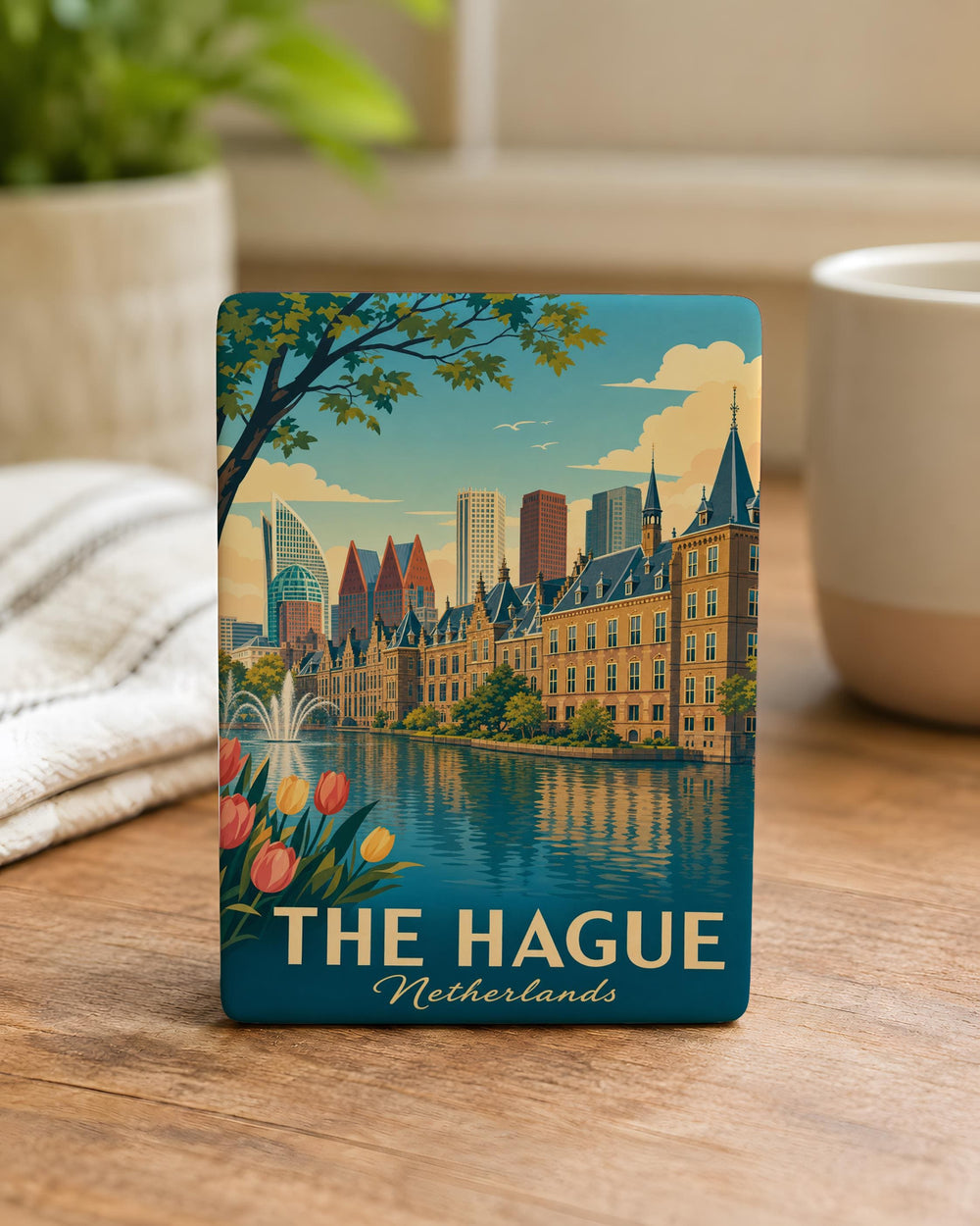The Hague Netherlands Fridge Magnet, Den Haag Souvenir Magnet, Netherlands Travel Gift, Dutch City Landmark Keepsake Magnet